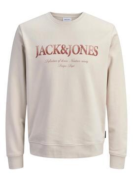 Sudadera Jack and Jones Devin blanco roto para hombre