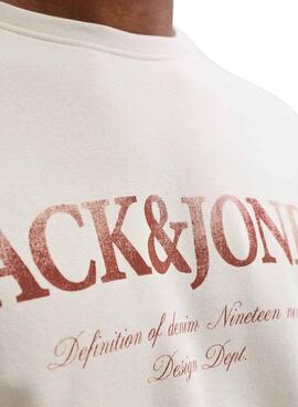Sudadera Jack and Jones Devin blanco roto para hombre