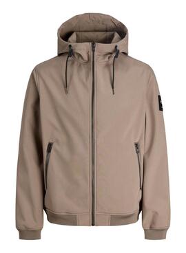 Chaqueta Jack And Jones Softshell camel para hombre