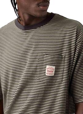 Camiseta Levis Worker rayas verde para hombre