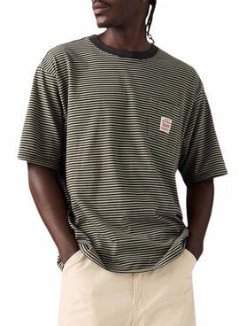Camiseta Levis Worker rayas verde para hombre
