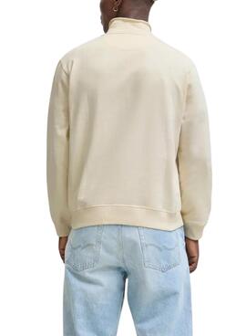 Sudadera Jack and Jones Norrebro beige para hombre