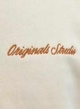 Sudadera Jack and Jones Norrebro beige para hombre