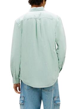 Camisa Tommy Jeans Oxford verde para hombre