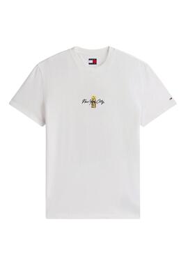 Camiseta Tommy Jeans Sign Block blanco para hombre