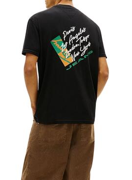Camiseta Tommy Jeans Shift negro para hombre