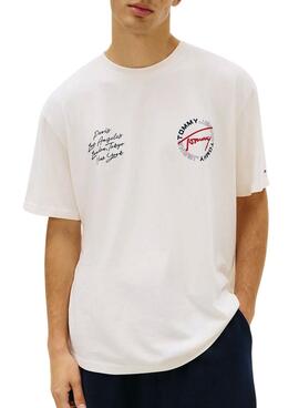 Camiseta Tommy Jeans Circle blanco para hombre