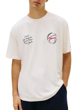 Camiseta Tommy Jeans Circle blanco para hombre