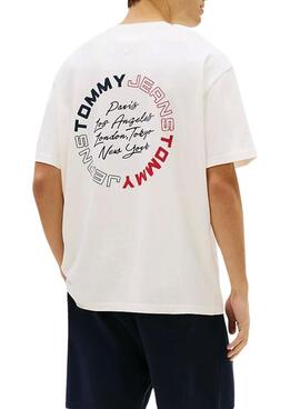 Camiseta Tommy Jeans Circle blanco para hombre