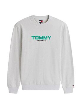 Sudadera Tommy Jeans 90S Block gris para hombre