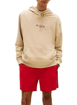 Sudadera Tommy Jeans Backprint beige para hombre