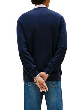 Sudadera Tommy Jeans Sign Stripe azul marino para hombre