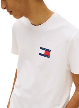 Camiseta Tommy Jeans Essential Flag blanco para hombre