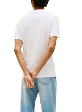 Camiseta Tommy Jeans Linear Logo blanco para hombre