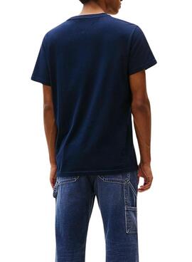 Camiseta Tommy Jeans Linear Chest azul marino para hombre