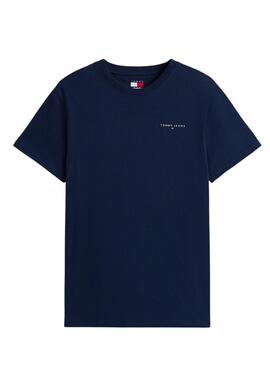 Camiseta Tommy Jeans Linear Chest azul marino para hombre