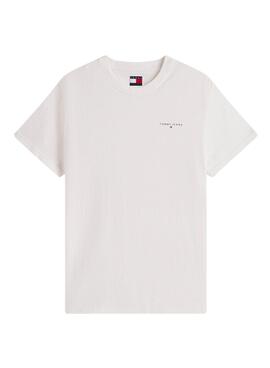 Camiseta Tommy Jeans Linear Chest blanco para hombre