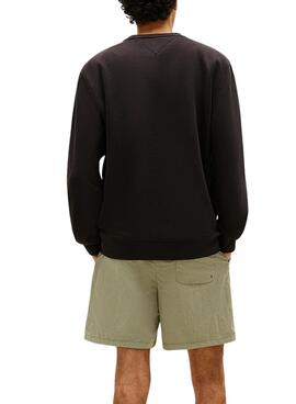 Sudadera Tommy Jeans Linear Chest negro para hombre