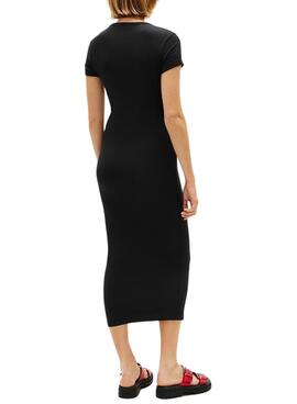 Vestido Tommy Jeans Script negro para mujer