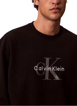Sudadera Calvin Klein Jeans Monologo negro para hombre