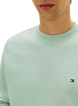 Sudadera Tommy Hilfiger básica color menta para hombre