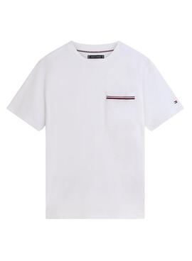 Camiseta con bolsillo Tommy Hilfiger blanco para hombre
