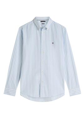 Camisa Tommy Hilfiger azul y blanco rayas para hombre