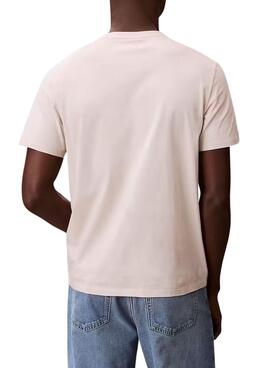 Camiseta Calvin Klein Jeans Badge blanco roto para hombre