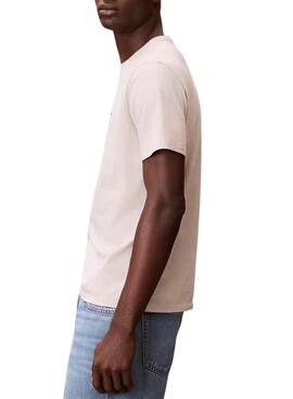 Camiseta Calvin Klein Jeans Badge blanco roto para hombre