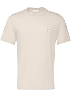 Camiseta Calvin Klein Jeans Badge blanco roto para hombre