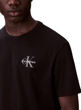 Camiseta Calvin Klein Jeans Micro Monologo negro para hombre