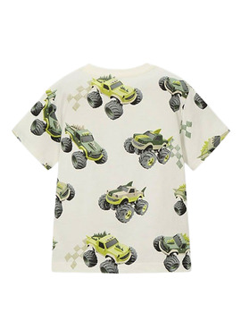 Camiseta Mayoral coches blanco para niño