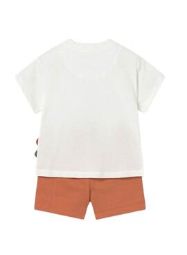 Conjunto Mayoral Camaleón blanco y naranja para bebé