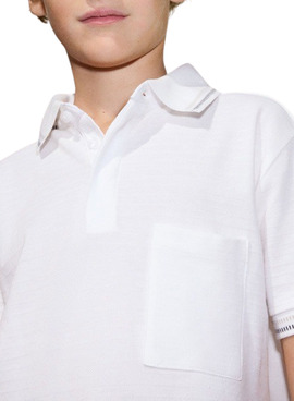 Polo Mayoral con bolsillo blanco para niño
