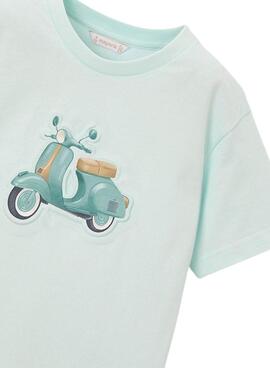 Camiseta Mayoral Vespa turquesa para niño