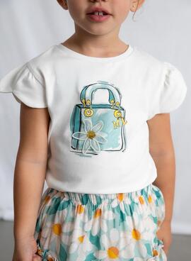 Camiseta Mayoral bolso blanco para niña