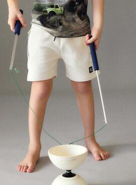 Bermudas Mayoral bolsillos cremallera beige para niño