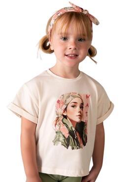 Camiseta y diadema Mayoral blanco para niña