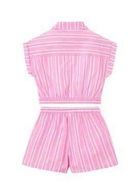 Conjunto Mayoral rosa rayas para niña