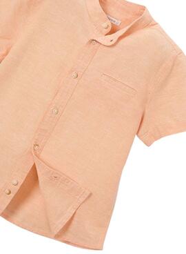 Camisa Mayoral mao lino naranja para niño
