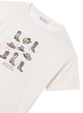 Camiseta Mayoral rodeo blanco para niña