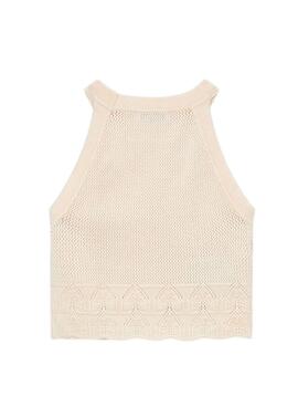 Top Mayoral punto tricot beige para niña