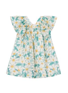 Vestido Mayoral margaritas azul y amarillo para niña