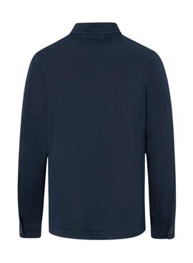 Sobrecamisa Silbon parches azul marino para hombre