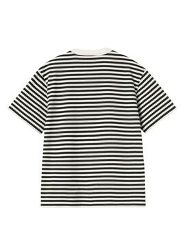 Camiseta Carhartt Ezra rayas blanco y negro para mujer