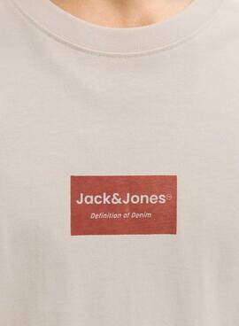 Camiseta Jack and Jones Frank beige para hombre