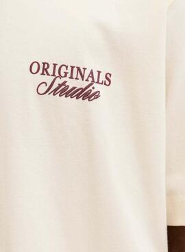 Camiseta Jack and Jones Norrebro beige para hombre