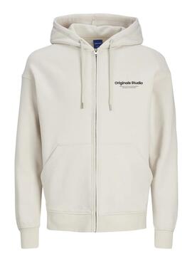 Sudadera Jack and Jones Vesterbro beige para hombre