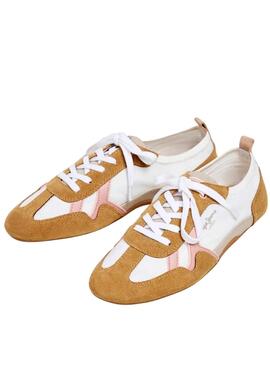 Zapatillas Pepe Jeans Noa Sporty blanco y mostaza para mujer
