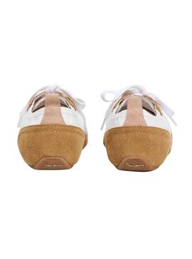 Zapatillas Pepe Jeans Noa Sporty blanco y mostaza para mujer